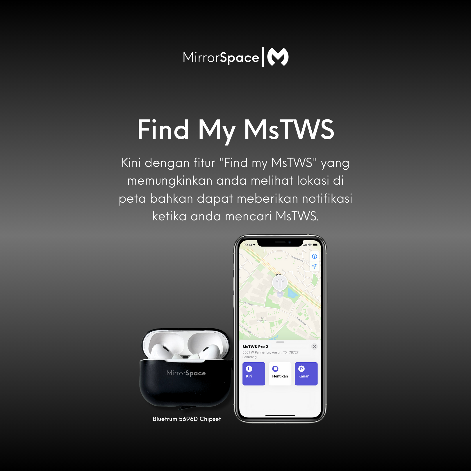 Ms Tws - MirrorSpace Pro 2 Wireless Charging Case - MirrorSpace