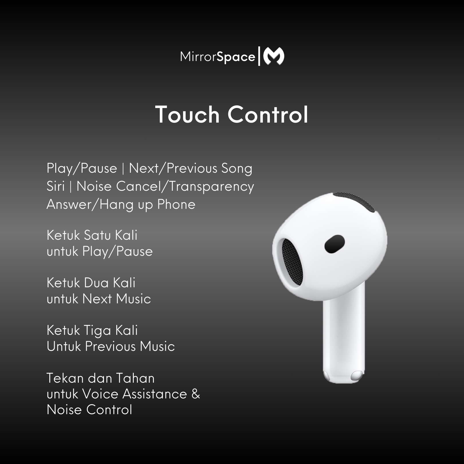 MirrorSpace 4 Active Noise Cancel TWS Bluetooth - MirrorSpace